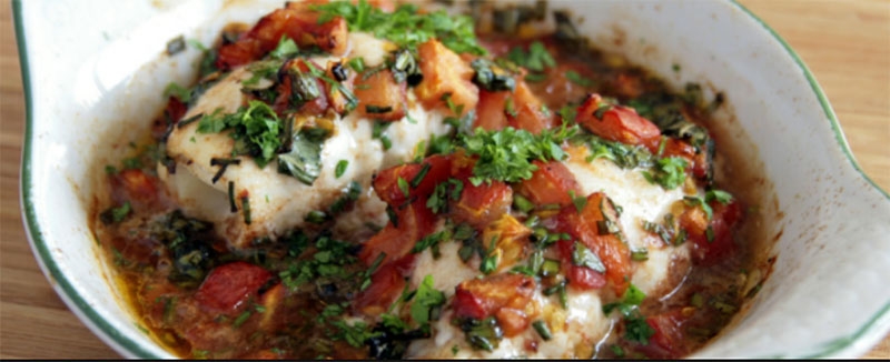 Striped Bass Mediterreanean Baked Striper